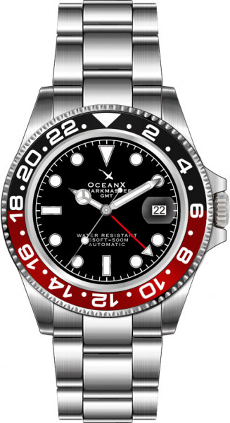 OceanX Sharkmaster GMT 42mm Black Black-Red Automatic