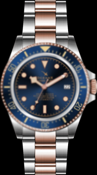 OceanX Sharkmaster V Edelstahlarmband 5N PVD Rosegold-IP Bi-Color