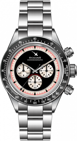 OceanX Speedracer II Chrono Black-Cream 41,5mm Herrenuhr