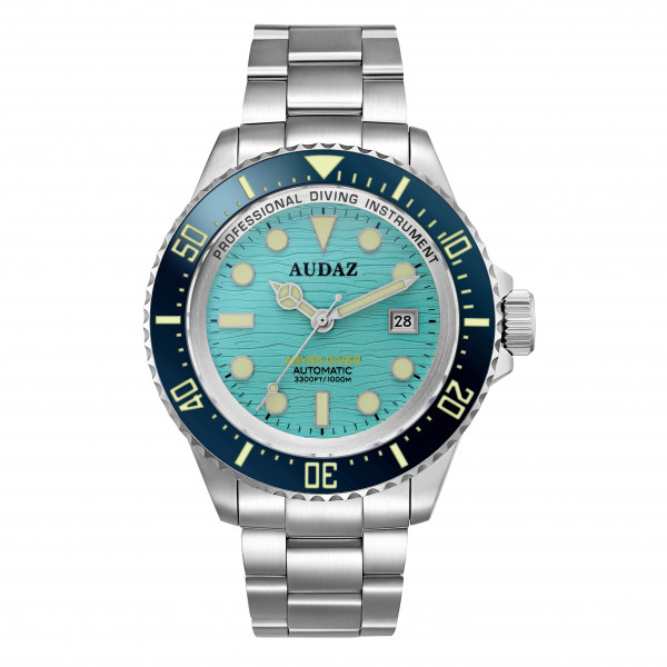 Audaz Abyss Diver Aqua Blue 1000m Automatic inkl. Gummiarmband