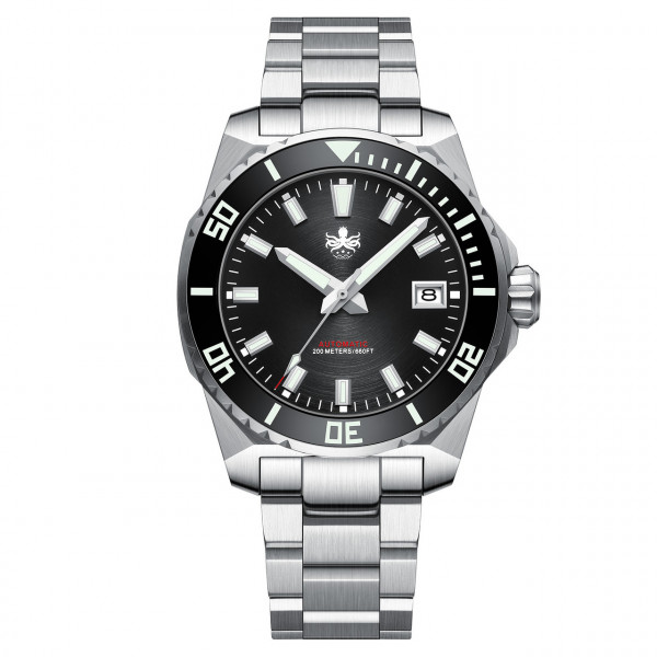 Phoibos Leviatan Black 200m Diver Automatic Steel