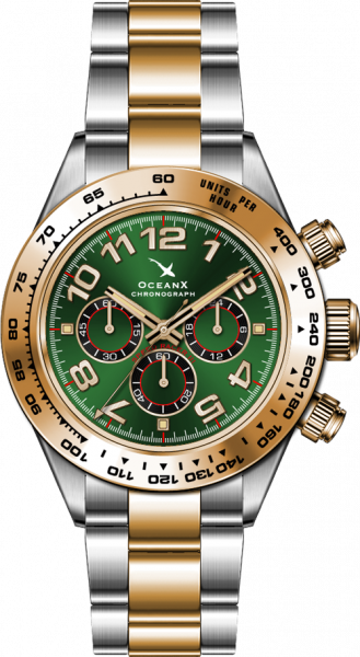 OceanX Speedracer II Chrono Green-Gold 41,5mm Herrenuhr