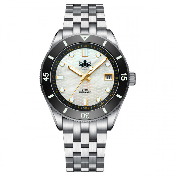 Phoibos Wave Master White MOP 200m Diver Automatic Steel