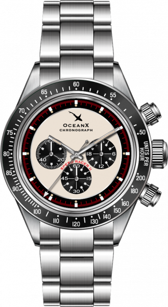 OceanX Speedracer II Chrono Cream-Black 41,5mm Herrenuhr