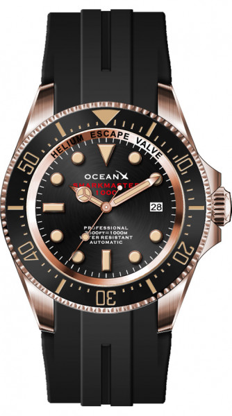 OceanX Sharkmaster 1000 Black Rubber Automatic