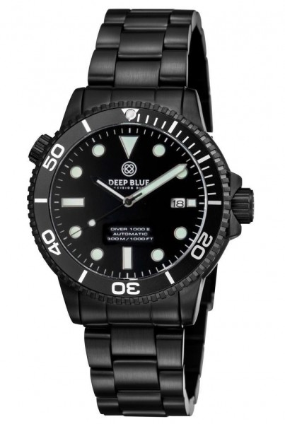 Deep Blue Diver 1000 II Black-Black-Black PVD Steel