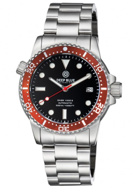 Deep Blue Diver 1000 II Black-Red-Red Glossy Steel