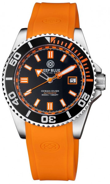 Deep Blue Ocean Diver 500m Orange Rubber